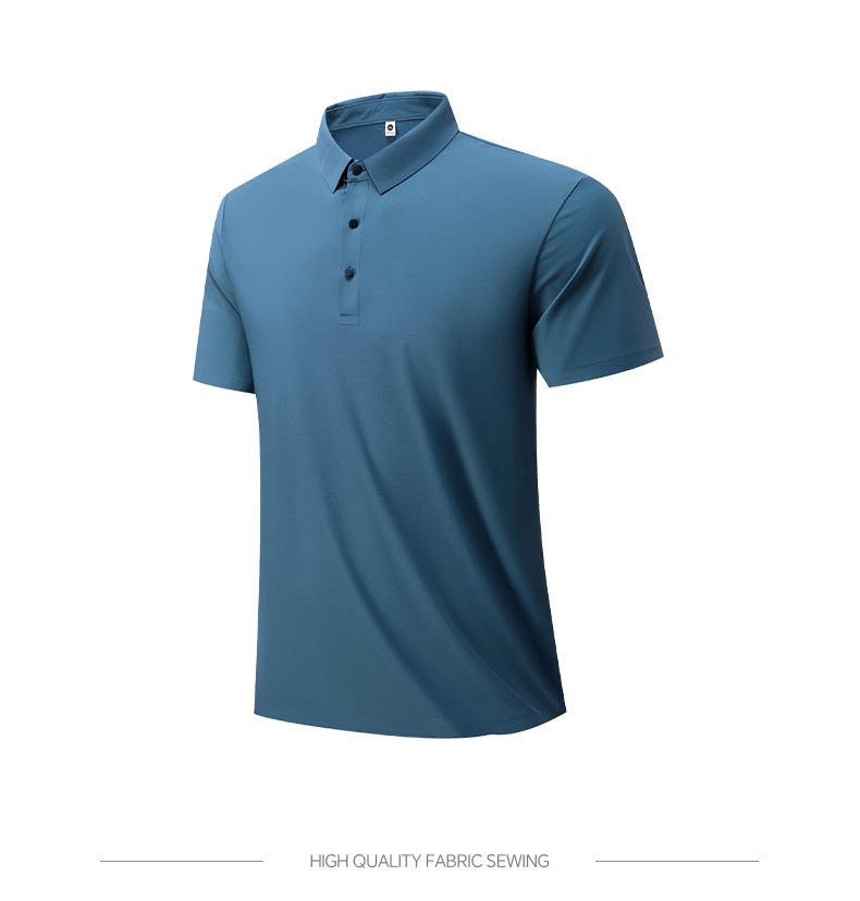 Men's Summer Quick-Dry Breathable Polo Shirt - Stretch Ice Silk Short Sleeve Trendy Top