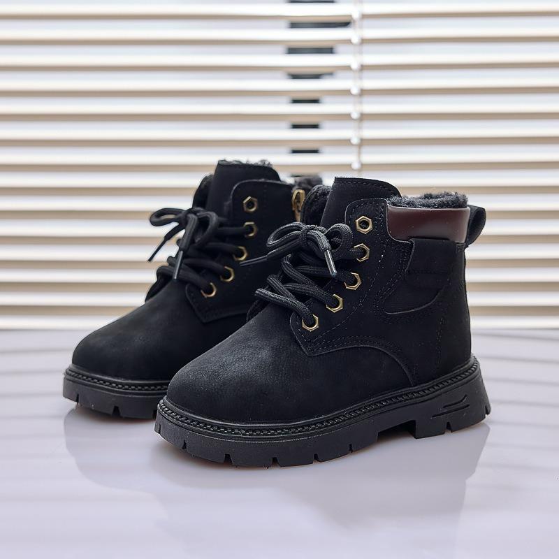 Comfortable Versatile Thickened Warm Kids Martin Boots Soft Sole Winter Ankle Boots For Boys And Girls