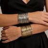 European and American exaggerated fashion punk style open iron winding multi-layer wide-sided bracelet design sense slightly inlaid zircon model
