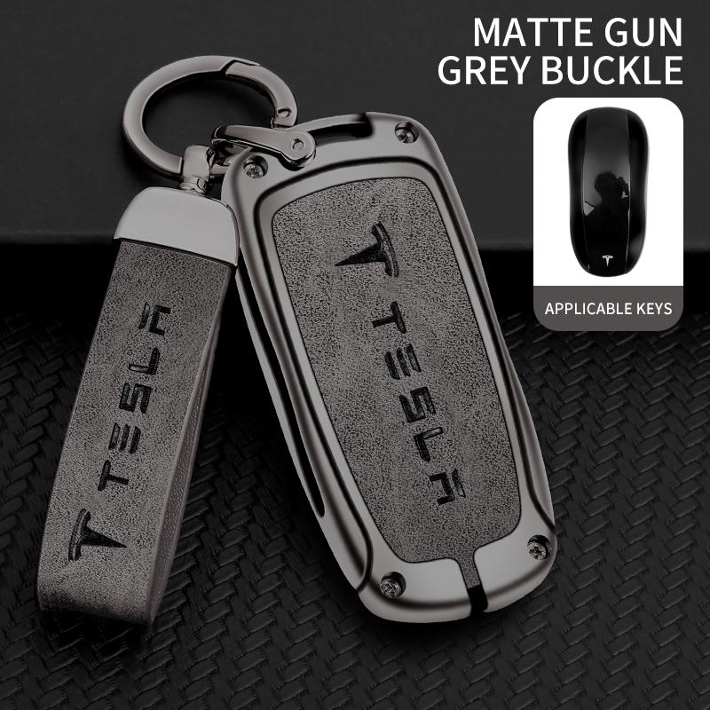AAAIU1 Zinc Alloy Car Fob Smart Remote Key Case Cover Holder For Tesla Model 3 Model S Model Y Model X Protector Keychain Accessories