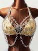 New Arrival Summer Beach Sexy Party Club Spice Girl Hollow Out Halter Body Chain Women's Chest Jewelry Bra Chain