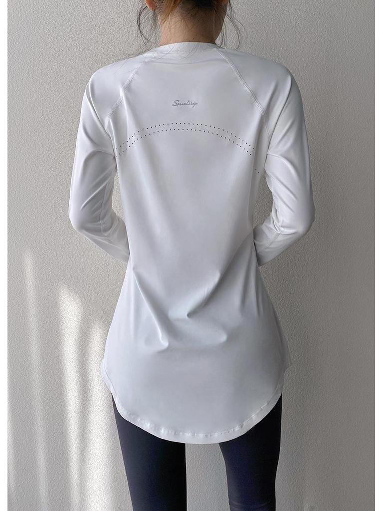 Women's Long Sleeve Yoga & Running T-Shirt with Slimming Fit & Breathable Back
