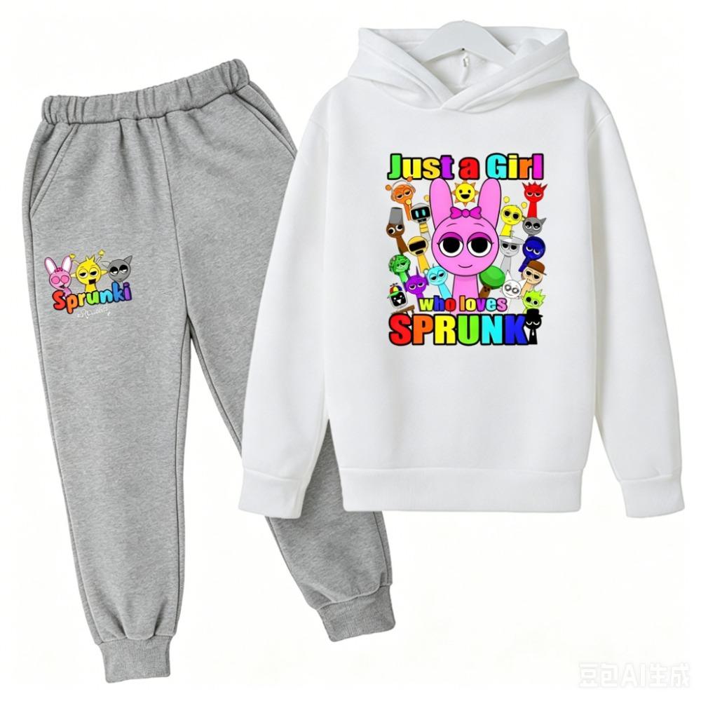Kids' Hoodie and Pants Set for Boys and Girls - Anime Character Sweatshirt, Spring and Autumn Kids' Outfit