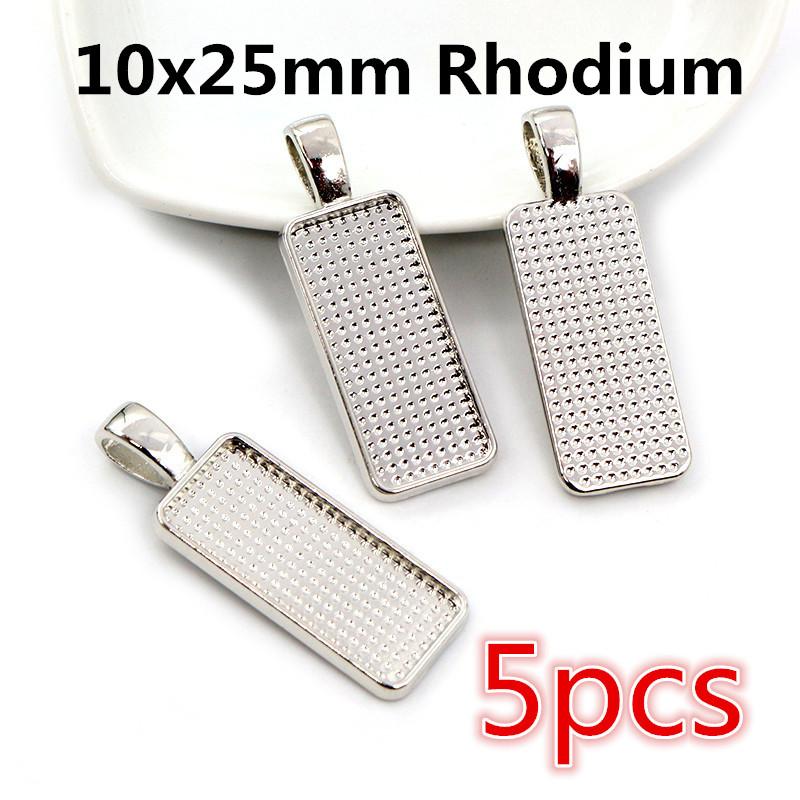 Hot Sales 10X25/10x50/25x50mm Cameo Rectangle Bezels Blank Pendant Cabochon Base Setting For Jewelry Making Accessories Supplies