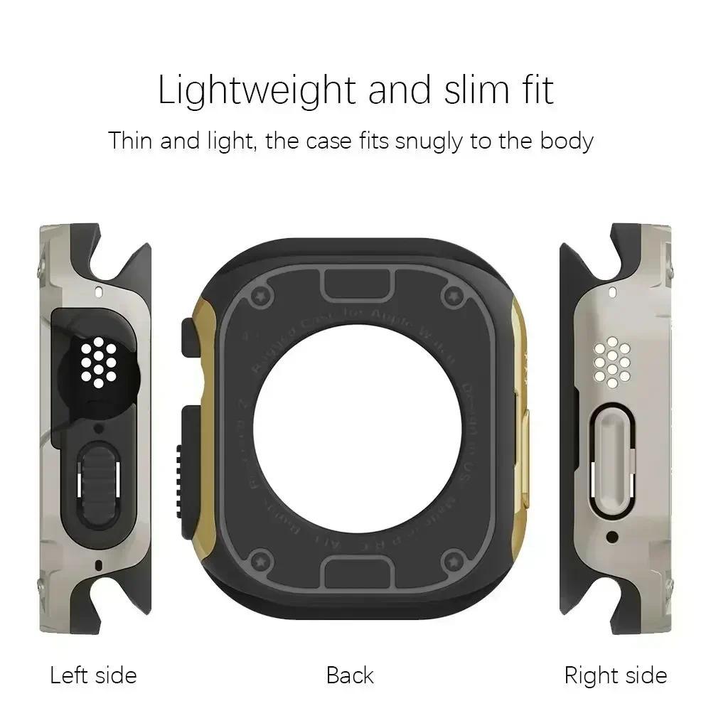 2-in-1-Hülle für Apple Watch Serie 8/7/SE/6/5/4 Ultra 41 mm 45 mm 40 mm 44 mm 49 mm TPU + PC stoßfester Schutz Bumper für iwatch