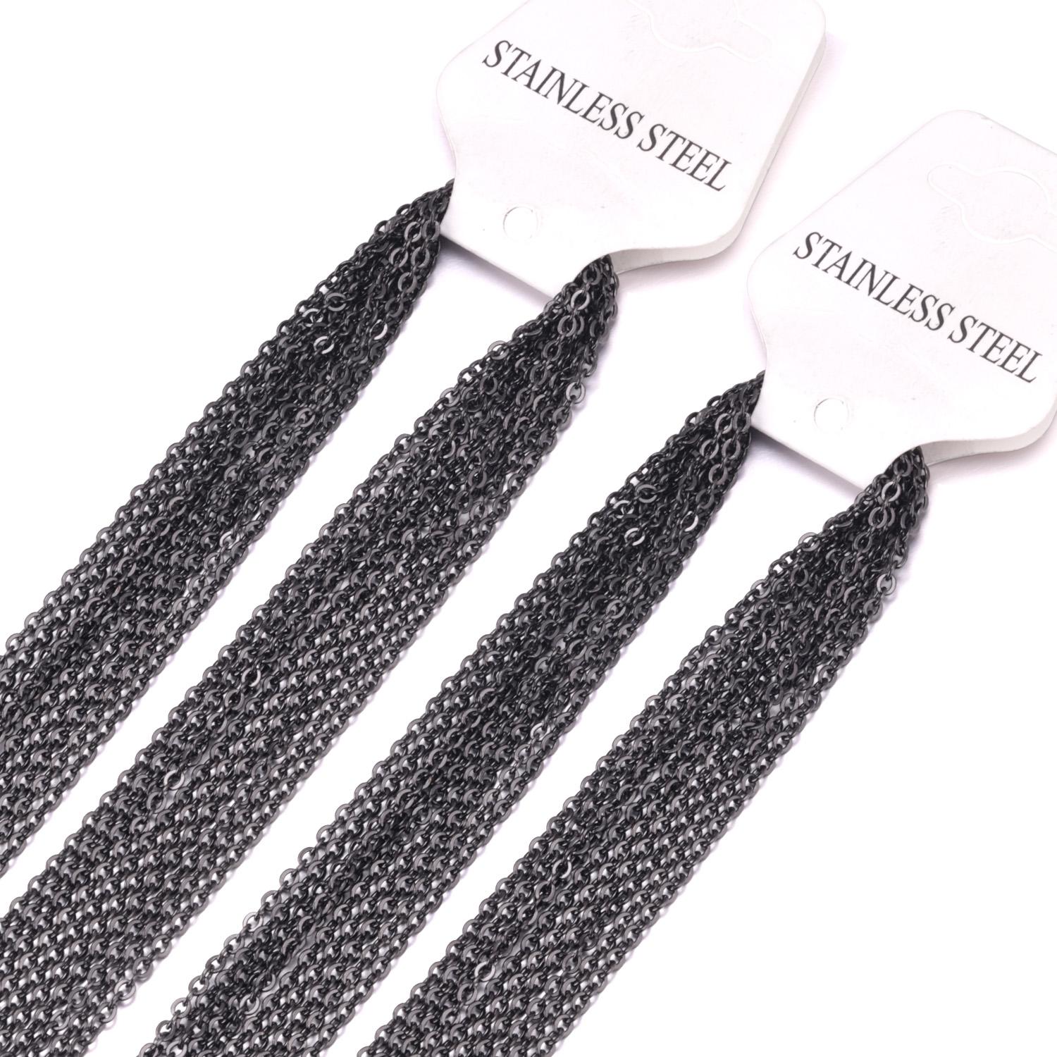 

LUXUKISSKIDS Stainless Steel Chains Necklace Woman 10pcs/lot Bulk Wholesale DIY Rolo 2mm Chain No Fade Choker For Jewelry Making 2mm 60cm 24inch