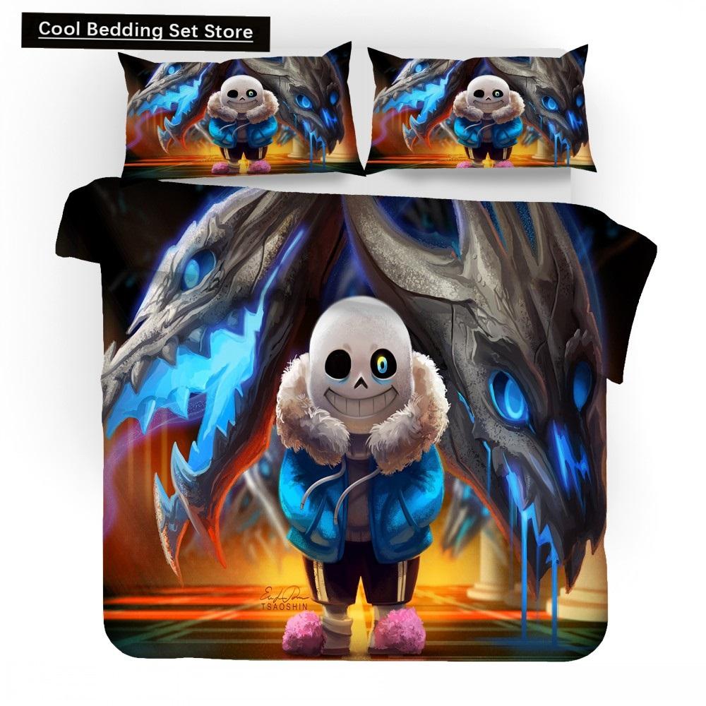 

3D Игра Undertale Sans Комплект постельного белья Декор для спальни Высокое качество Пододеяльник Домашний текстиль Покрывало для мальчиков и девочек Детские подарки 135x200cm