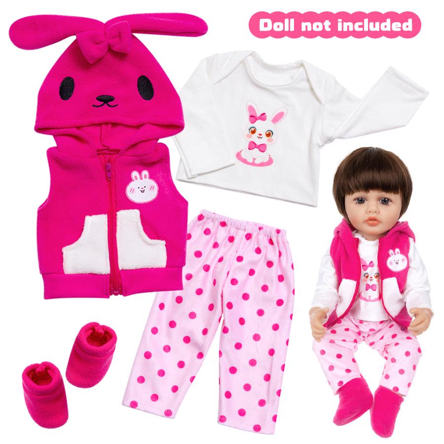 22-Inch Reborn Doll Clothes - Animal Cartoon Series Baby Soft Glue Outfit (55CM)