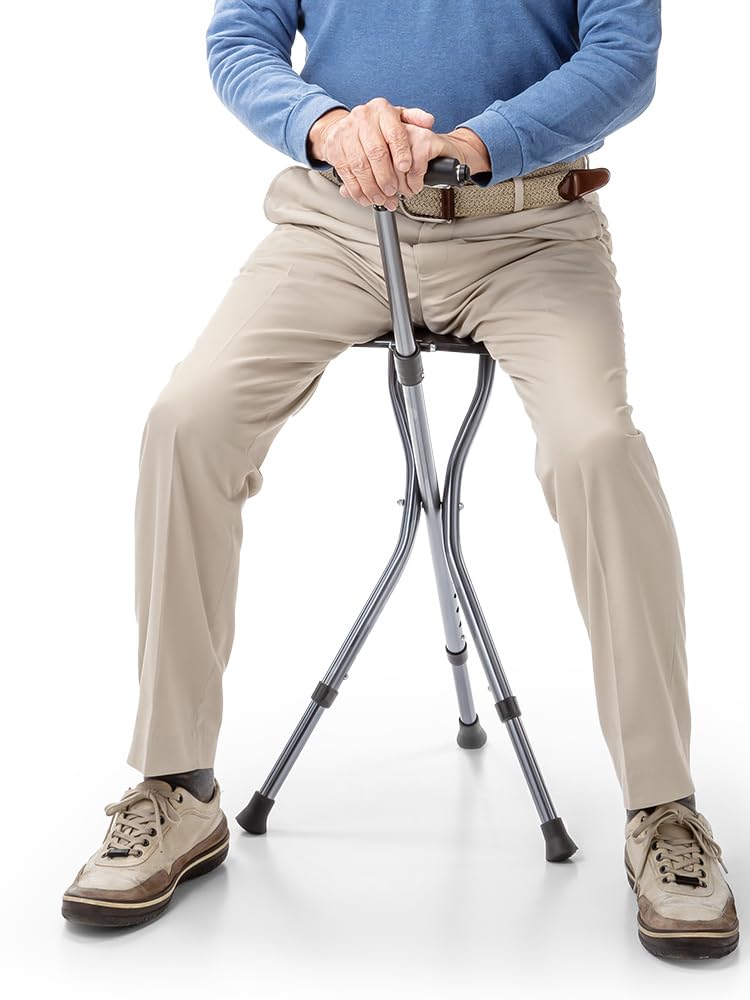 Cane Folding 5 Height LED 3 Load Capacity Watching Finished Black E-Supply Chair, Cane, Chair, Cane, Lightweight, Adjustments, Included, Legs, 80kg,