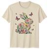 Watercolor Floral Easter Bunny Rabbit TShirt Spring Botanical Easter Holiday