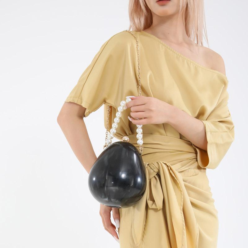 Bag Bag Women's Bag 2025 New European and American Fashion Personality Acrylic Goose Egg Bag Beaded Handbox Bag Tide