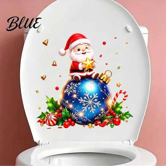 Holiday Gift for Friends Santa Claus Christmas Stickers PVC Waterproof Window Decals Wall Stickers Home Glass And Storefront Decoration,Festive