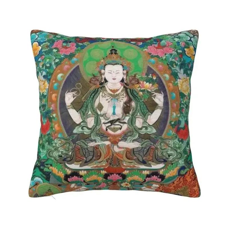 Capa De Almofada Budista Personalizada Thangka Art Nordic Th S разноцветный