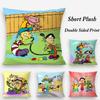 Federa Cuscino Cartone Animato E-Ed Edd N Eddy Tessuto Peluche Morbido Stampa Fronte/Retro Copricuscino Divano Copricuscini