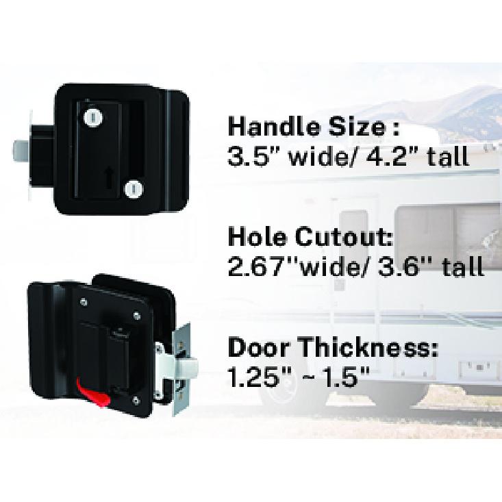 DaierTek RV Trailer Camper Entry Door Lock RV Door Lock Replacement Double Open Door With Deadbolt Computer Key Door Handle