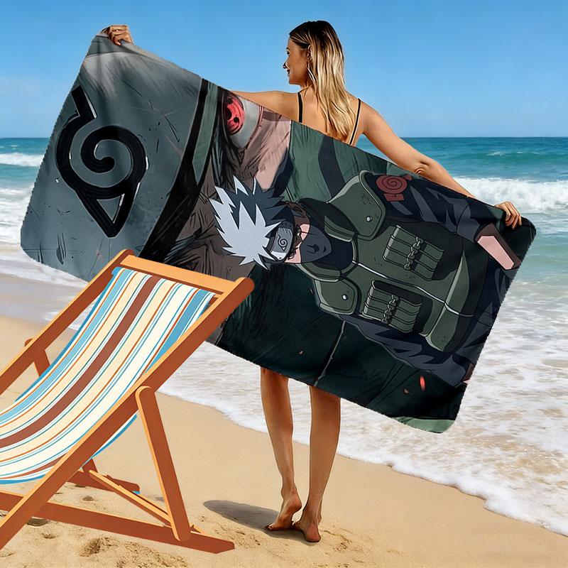Naruto Kakashi Anime Print Beach Towel, Large Soft Quick Dry Towel for Beach Camping Swimming