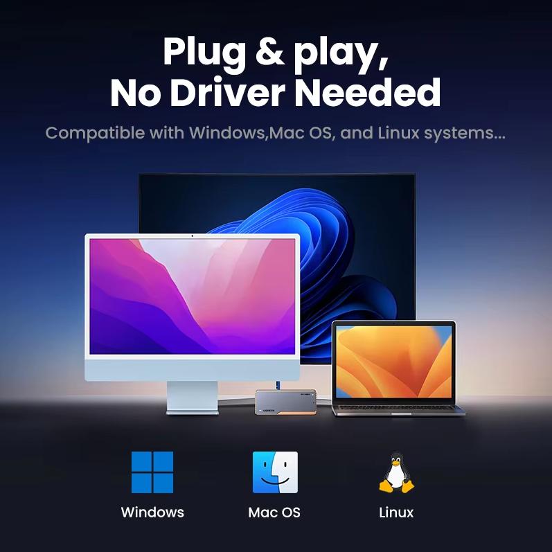 UGREEN USB4 hard drive box 40Gbps compatible with Thunderbolt 3/4 M.2 NVMe portable hard drive box suitable for Apple computers