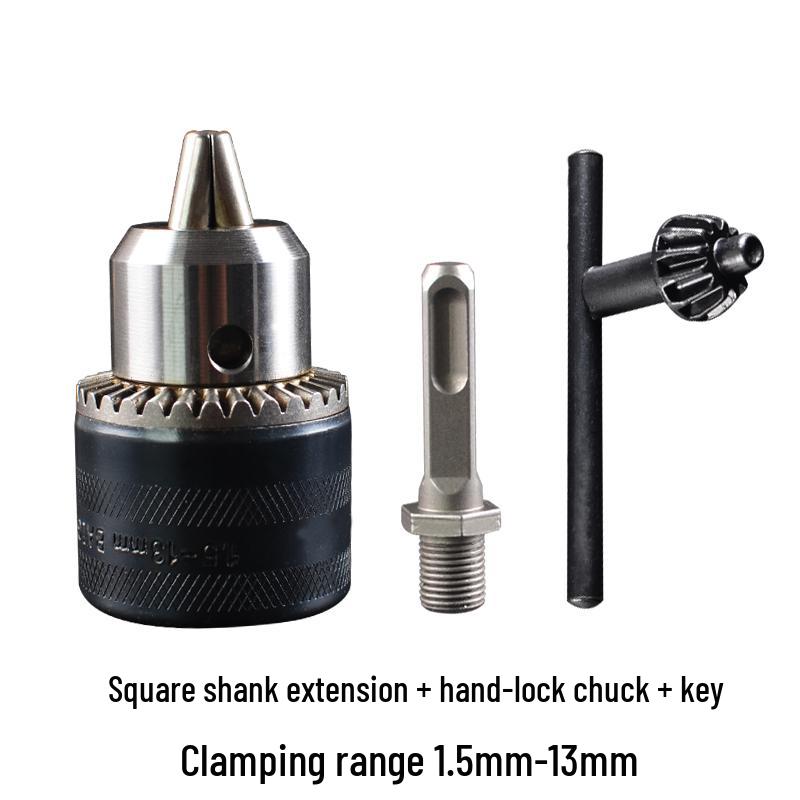 Electric Drill Accessory Set: Chuck Key, Wrench, Bench, Pistol Grip, Impact Drill Bit Removers.