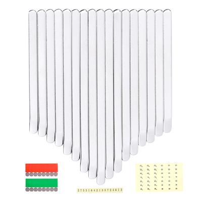 LINGTING 17 Kalimba Keys Thumb Piano Keys Keičiamas rinkinys Mangano plienas su lipdukais 17 klavišų