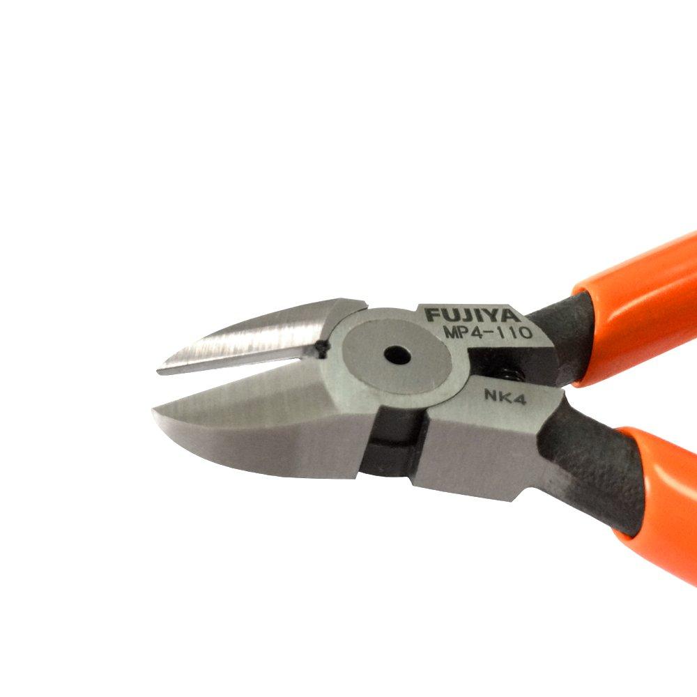 Fujiya MP4-110 Small Nippers, 110mm, Mirror Finish, Cuts up to 2.0mm Stranded Wire