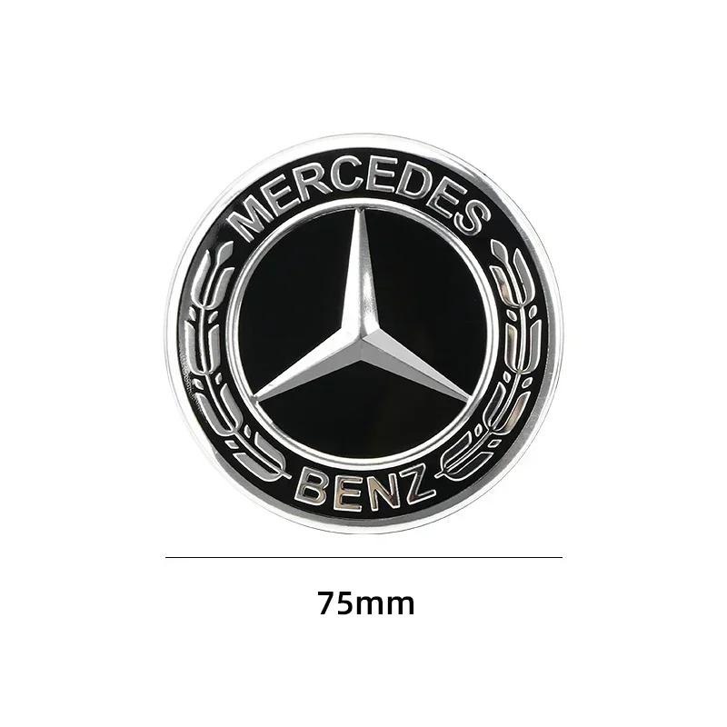 XFSEA1 2025 Hot For Mercedes Benz 4Pcs 75MM Car Wheel Center Hub Caps AMG Wreath for Mercedes Benz GLE GLK SLK CLA CLK W203 W204 W205 W QQ53