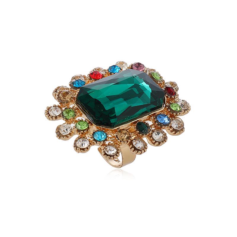 European Retro Elegant Rhinestone Adjustable Ring