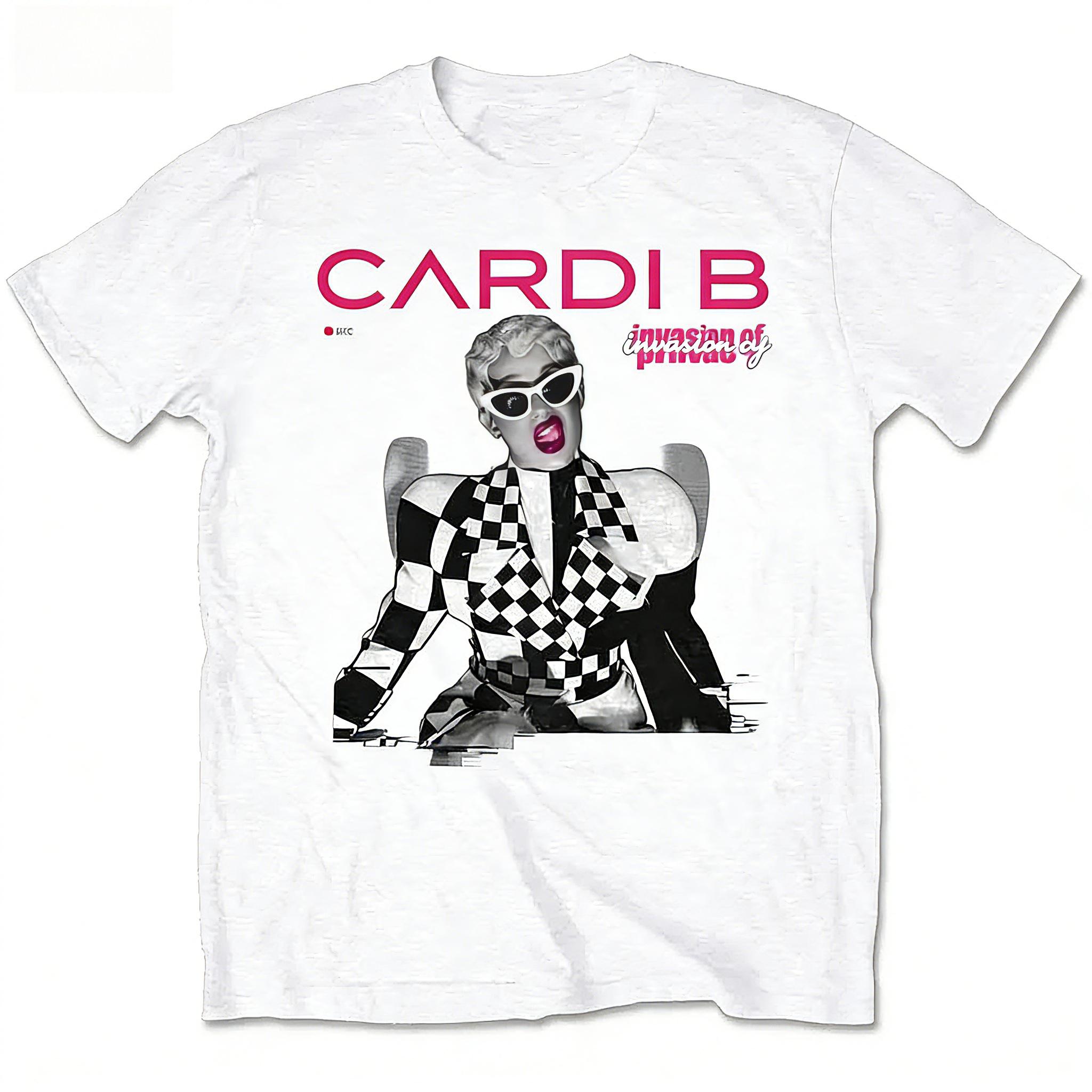 2026 Summer New Style Fashion Singer Cardi B HighQuality Fashion Comfortable Mens Printed Roundneck TShirt S разноцветный