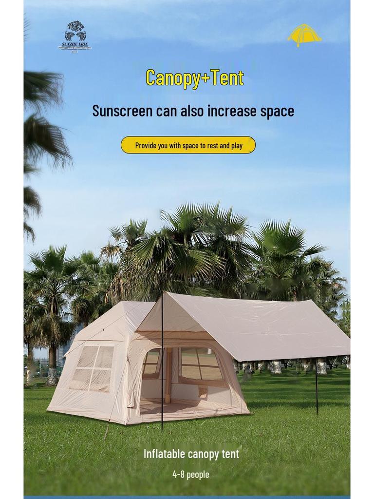 Automatic Two-in-One Inflatable Camping Tent with Awning