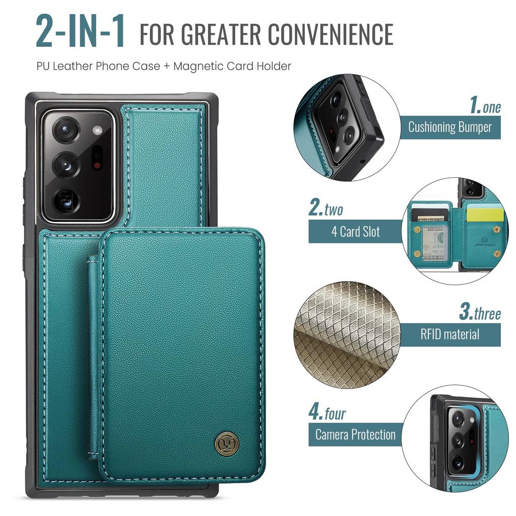 Magnetic 2 In 1 Detachable for Samsung Galaxy Note 20 Ultra 10 Plus Wallet Case with Card Holder, RFID Blocking Flip Kickstand