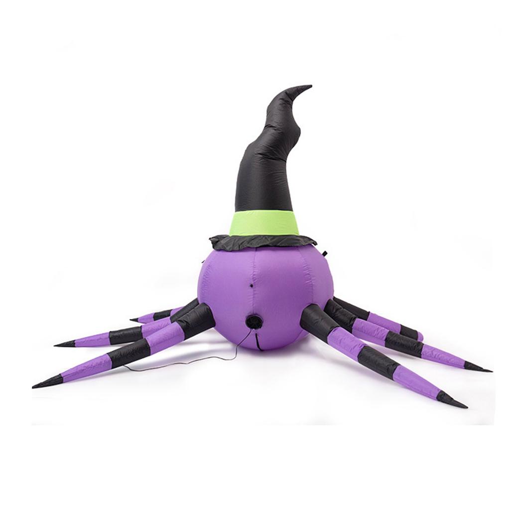 Halloween Pumpkin Inflatable Model 2.3m, Spider With Witch Hat, Halloween Decoration Inflatable Model