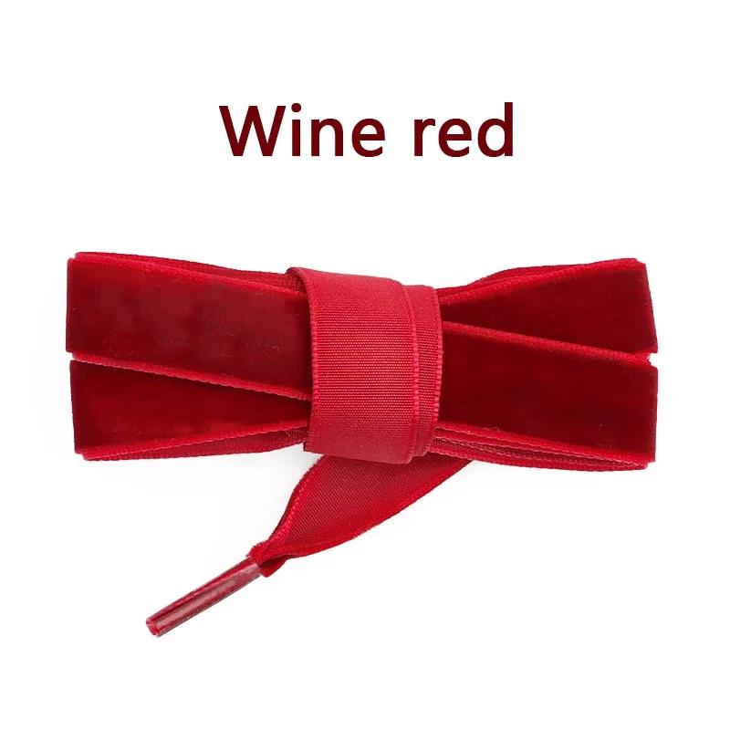 1.5CM Width Velvet Flat Shoelaces Snow Yarn Satin Silk Ribbon Shoelace Fashion Sneakers Shoe Laces for Woman 100/120/140/160cm