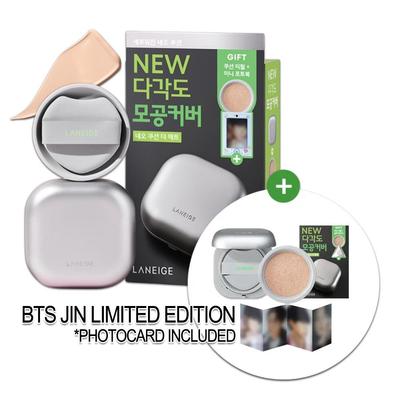 BTS JIN Limited Photocard Included Neo Cushion Matte 21C Cool Beige Refill Set Korean Cushion Foundation