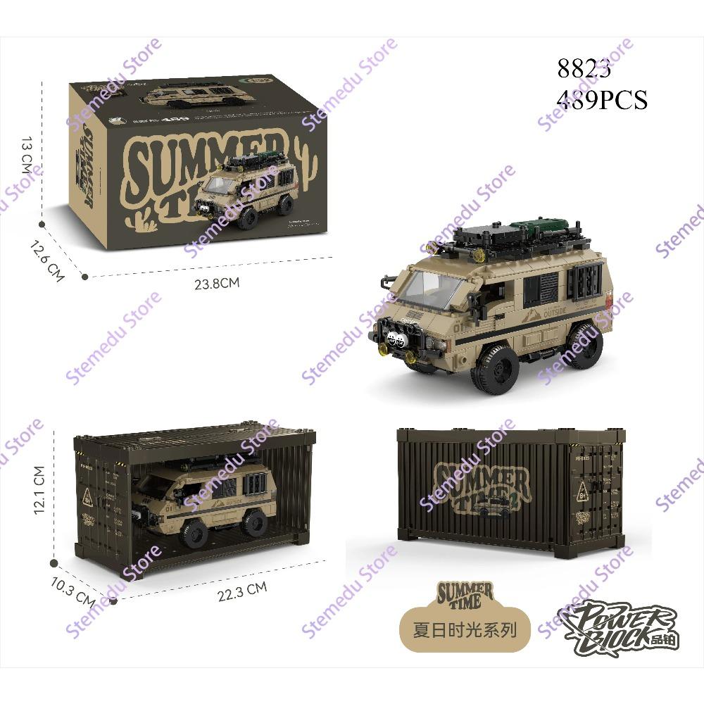 MOC PB8801-8849 Technischer Speed Champion MX5 Rennwagen Modell Wohnmobil Container Baustein Ziegelstein Montage Spielzeug Kinder Weihnachtsgeschenk