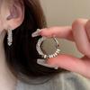 Silver Needle Diamond-set Geometric Circle Earrings Temperament Light Luxury High-end Earrings Personalized Design Cold Wind Earrings Wholesale