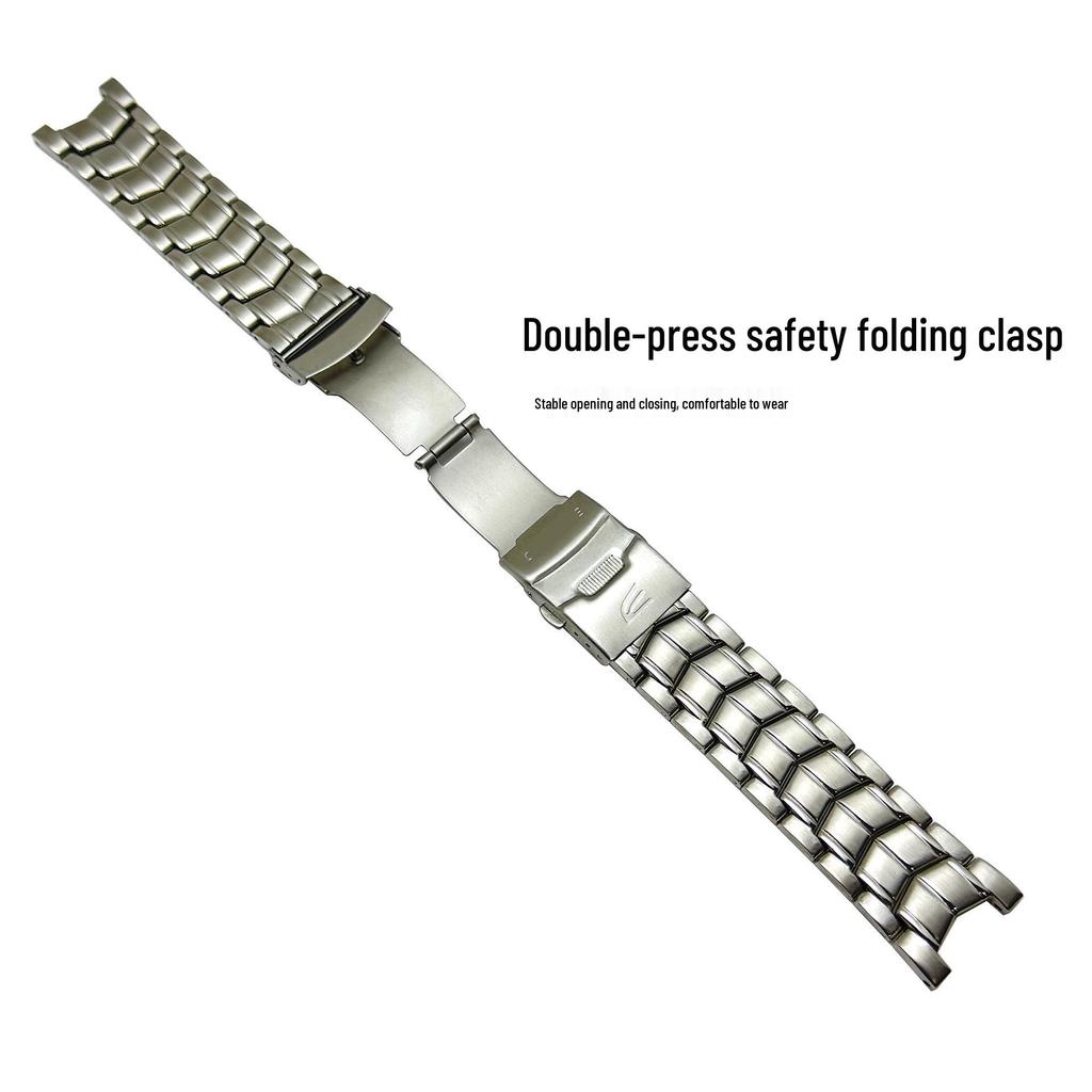 22mm Doppeldruck-Sicherheitsverschluss Edelstahl-Uhrenarmband für Casio EF-524
