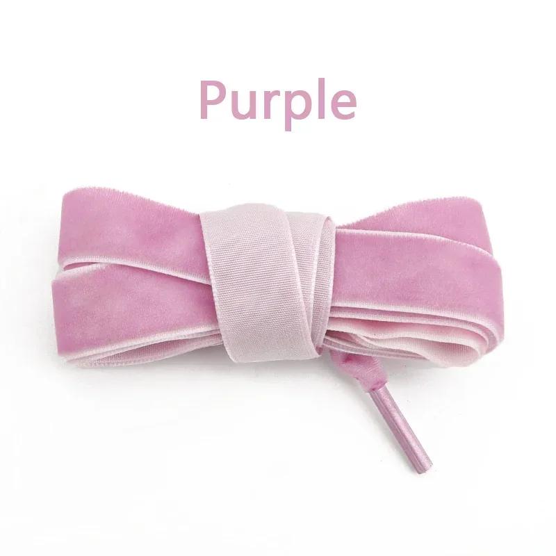 Velvet Flat Shoelaces Snow Yarn Satin Silk Ribbon Shoelace Fashion Sneakers Shoe Laces for Woman 1.5CM Width 100/120/140/160cm