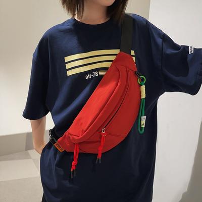 Borsa pettorale personalizzata estiva da uomo, borsa a tracolla semplice e casual da esterno in stile giapponese, marsupio da donna alla moda in stile straniero con cerniera
