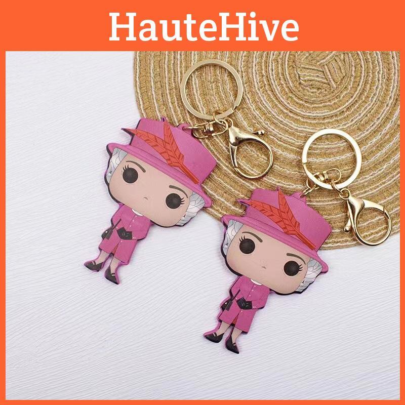 Chaveiro Pingente Lembrança Acessório de Bolsa Presente Rosa Vermelha Rainha Elizabeth II