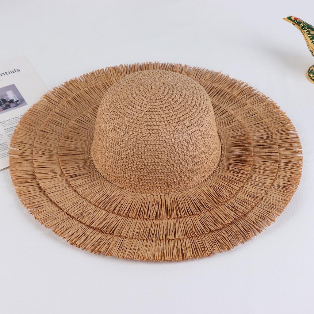 Summer Women's Hats Sunshade and Sun Protection Hats Big Seaside Vacation Straw Hats Travel Sun Hats