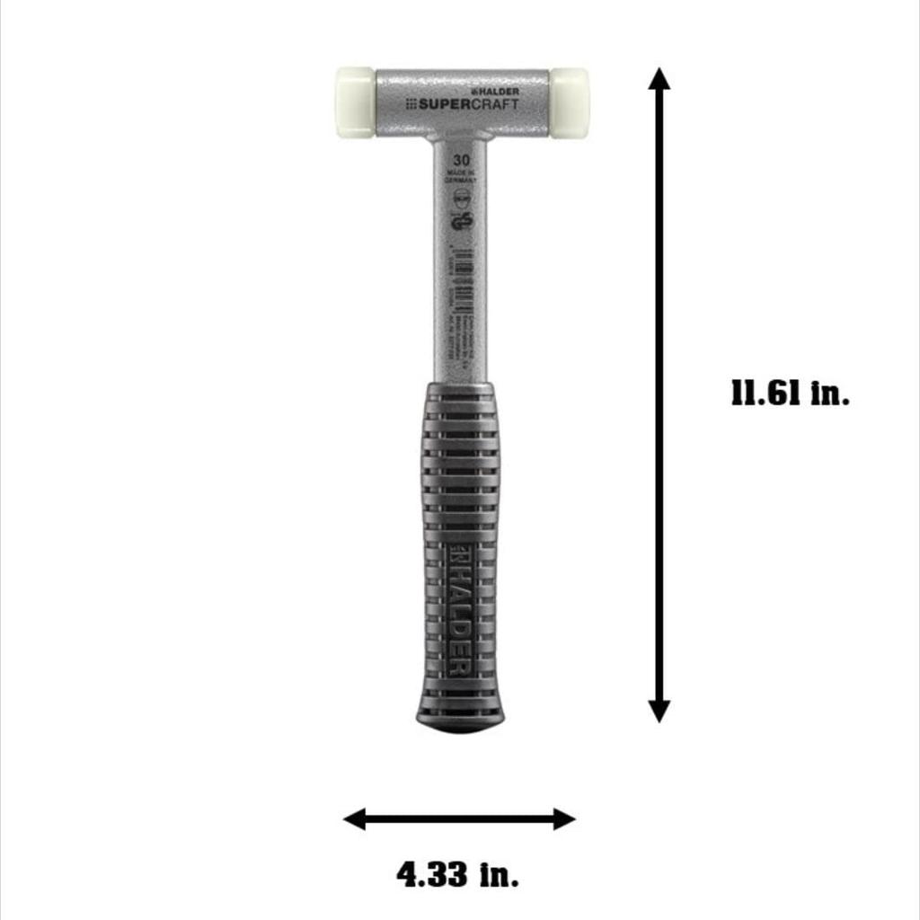 HALDER Shockless Recoilless Supercraft Hammer Steel Handle Nylon Diameter 30 (White) 3377.030