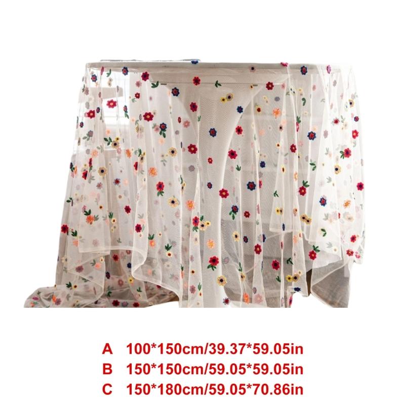 Elegant Lace Embroidery Tablecloth For Dining Table Decoration Polyester Fabric And Easy To Cleaning