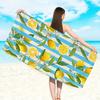 Lemon Citrus Print Beach Towel, Microfiber Soft Absorbent Quick Dry, Oversized for Beach Pool Travel, Summer Fruit Bath Towel