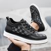 Fashion Men Genuine Leather Casual Shoes Men's Sneakers Skateboard Shoes Comfortable Platform Male Rubber Heightening Sports Shoes 6-8CM