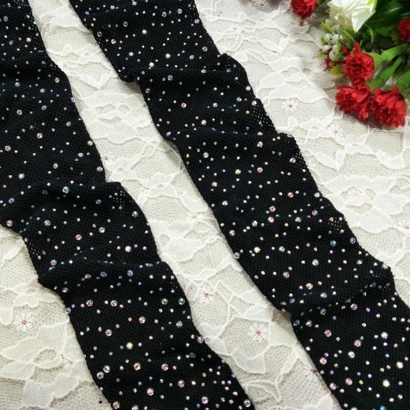 High Elasticity Water White Diamond Small Mesh Hollow Out Shiny Hot Drilling Leggings