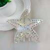 Rhinestone-inlay Starfish Hair Claw Five Pointed Star Acetic Acid Hair Claw  Ponytail Holder
