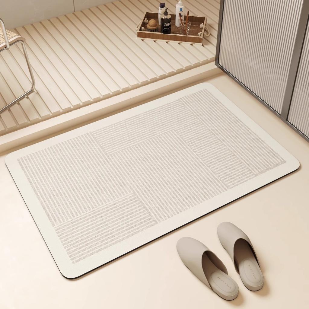 Nordic Style Bathroom Floor Mat, Diatom Mud Absorbent Mat, Bathroom Bathroom Toilet Door Non-Slip Foot Mat