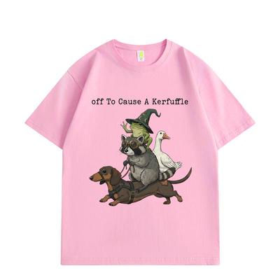Off To Cause A Kerfuffle Funny Animal Graphic T Shirts High Quality Fashion Oversized T-shirts Men Women Cotton T-shirt