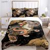 Fashion Dragon and Tiger Battle All Season Duvet Cover Bedding Sets Soft Quilt Cover and Pillowcases Single/Double/Queen/King