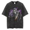 Men Fashion Washed T Shirt Streetwear Graphic Print Harajuku Hip Hop T-Shirt Summer Black Short Sleeve Cotton Loose Tops Tees