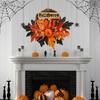 Hanging Lifelike Pumpkin Halloween Festival Celebration Pendant Home Decor Flower Wreaths Wreath